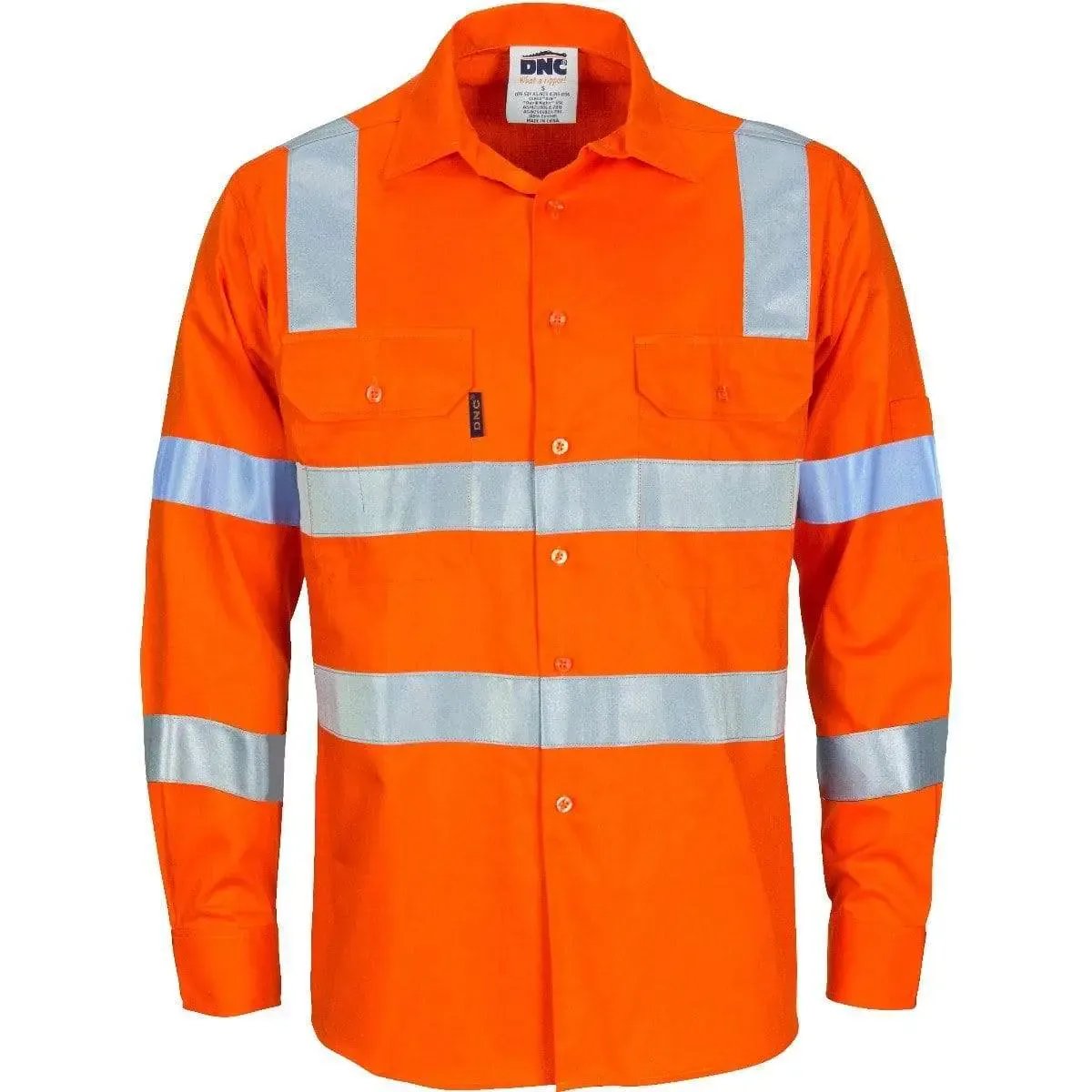 DNC Workwear Work Wear Orange / XS DNC WORKWEAR Hi-Vis D/N Lightweight Cotton Shirt 3743